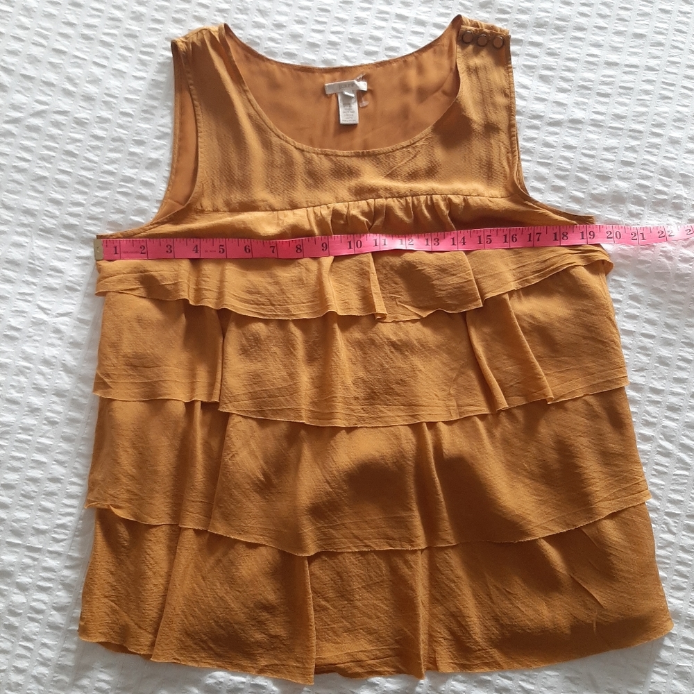 J.CREW | 100% Silk Tiered Ruffle Tank Top Size 10 - Picture 6 of 7